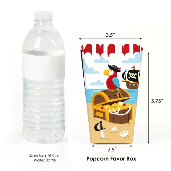 Big Dot of Happiness Pirate Ship Adventures - Skull Birthday Party Favor Popcorn Treat Boxes - Set of 12 {3}