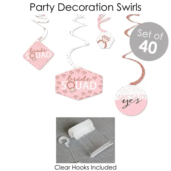 Big Dot of Happiness Bride Squad - Rose Gold Bridal Shower or Bachelorette Party Supplies - Banner Decoration Kit - Fundle Bundle {6}