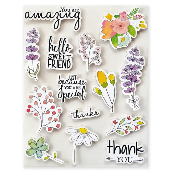 Little Birdie Watercolor Collection Embellishment 14/Pkg-Floral Wishes {3}