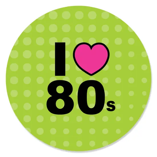 Big Dot of Happiness 80's Retro - Totally 1980s Party Circle Sticker Labels - 24 Count {1}