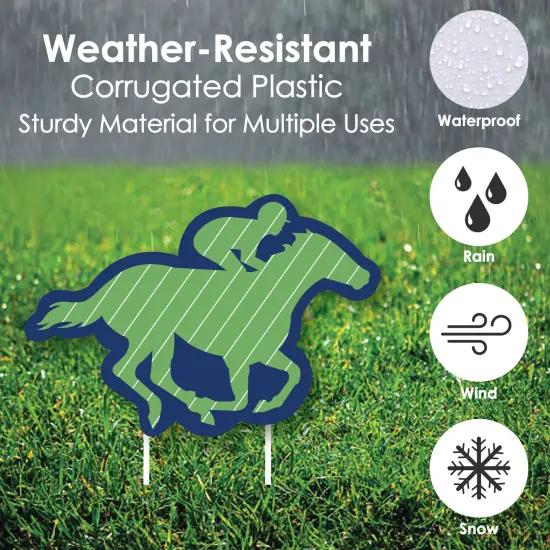 Big Dot of Happiness Kentucky Horse Derby - Horse and Horseshoe Lawn Decorations - Outdoor Horse Race Party Yard Decorations - 10 Piece {6}