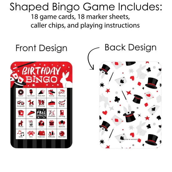 Big Dot of Happiness Ta-Da, Magic Show - Picture Bingo Cards and Markers - Magical Birthday Party Bingo Game - Set of 18 {4}