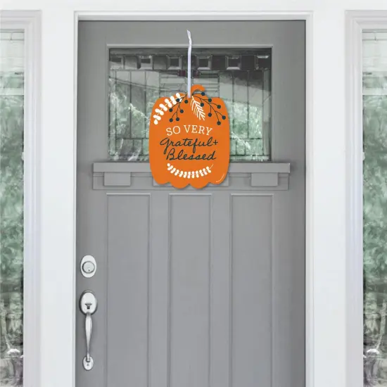 Big Dot of Happiness Happy Thanksgiving - Hanging Porch Fall Harvest Party Outdoor Decorations - Front Door Decor - 1 Piece Sign {3}
