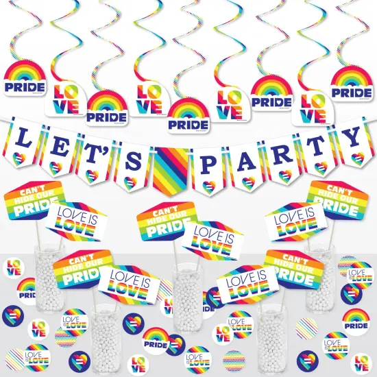 Big Dot of Happiness Love is Love - Pride - Rainbow Party Supplies Decoration Kit - Decor Galore Party Pack - 51 Pieces {1}
