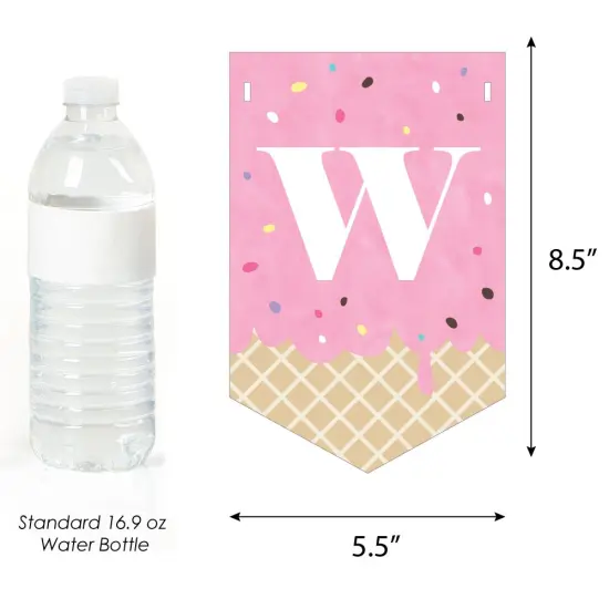 Big Dot of Happiness Scoop Up the Fun - Ice Cream - Sprinkles Baby Shower Bunting Banner - Party Decorations - Welcome Baby {4}