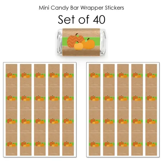 Big Dot of Happiness Pumpkin Patch - Mini Candy Bar Wrapper Stickers - Fall, Halloween or Thanksgiving Party Small Favors - 40 Count {4}