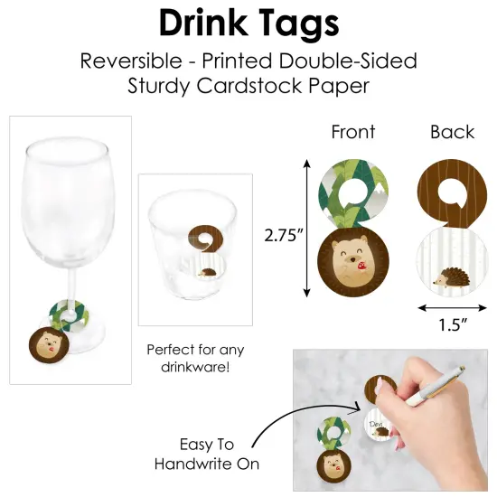 Big Dot of Happiness Forest Hedgehogs - Woodland Birthday Party & Baby Shower Paper Charger & Table Decorations Chargerific Kit Setting for 8 {7}