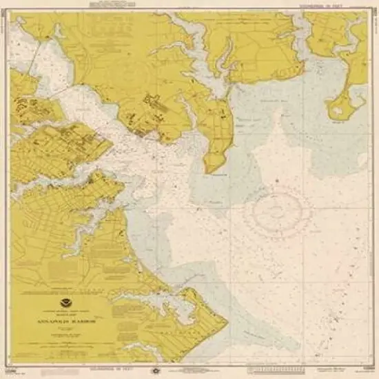 Nautical Chart - Annapolis Harbor ca. 1975 - Sepia Tinted Poster Print by NOAA Historical Map-Chart - Item # VARPDX450538 {1}