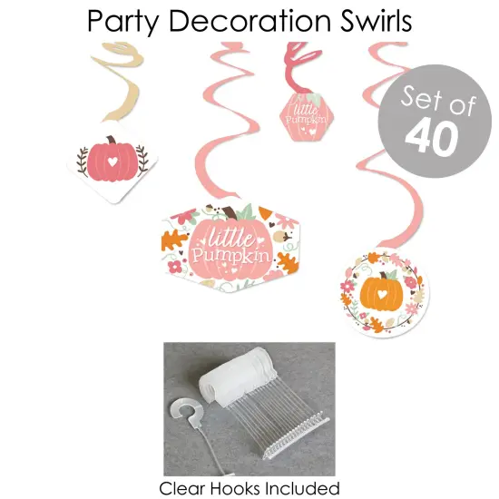 Big Dot of Happiness Girl Little Pumpkin - Fall Birthday Party or Baby Shower Supplies - Banner Decoration Kit - Fundle Bundle {6}