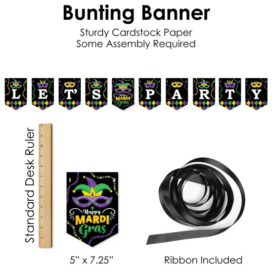 Big Dot of Happiness Colorful Mardi Gras Mask - Masquerade Party Supplies Decoration Kit - Decor Galore Party Pack - 51 Pieces {7}