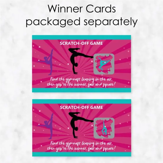 Big Dot of Happiness Tumble, Flip & Twirl - Gymnastics - Birthday Party or Gymnast Party Game Scratch Off Cards - 22 Count {4}