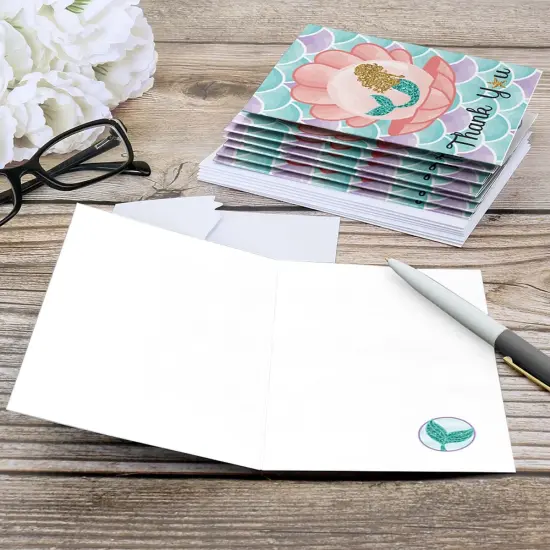 Big Dot of Happiness Let's Be Mermaids - Baby Shower or Birthday Party Thank You Cards (8 count) {6}