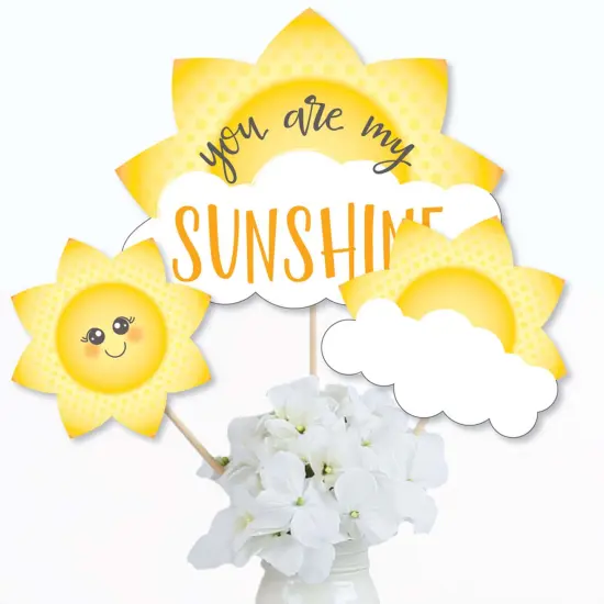 Big Dot of Happiness You are My Sunshine - Baby Shower or Birthday Party Centerpiece Sticks - Table Toppers - Set of 15 {3}