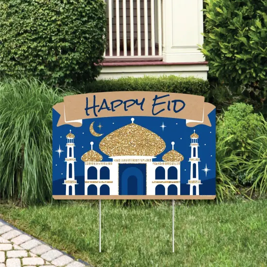 Big Dot of Happiness Eid Mubarak - Ramadan Party Yard Sign Lawn Decorations - Happy Eid Party Yardy Sign {1}