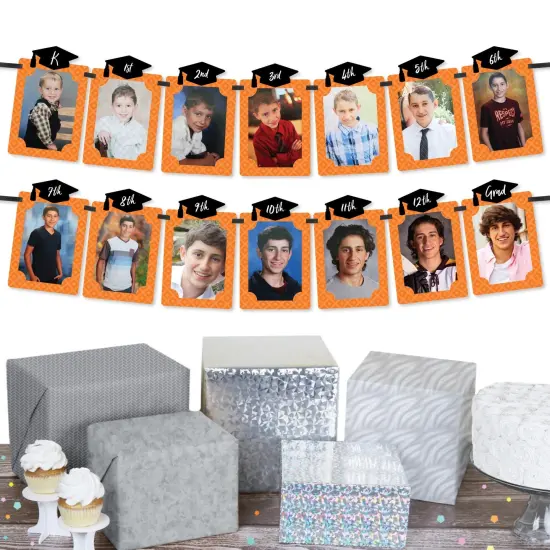 Big Dot of Happiness Orange Grad - Best is Yet to Come - DIY Orange Graduation Party Decor - K-12 School Picture Display - Photo Banner {3}