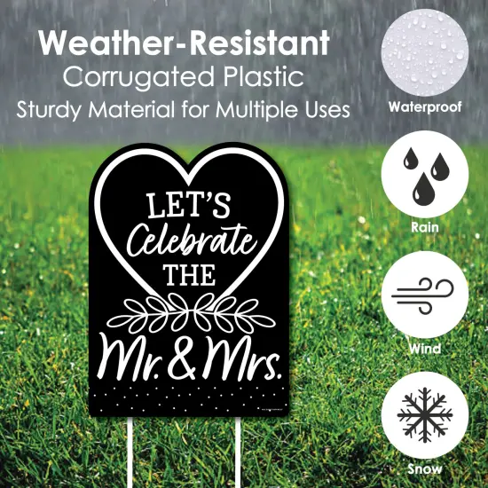 Big Dot of Happiness Mr. and Mrs. - Party Decorations - Black and White Wedding or Bridal Shower Welcome Yard Sign {4}