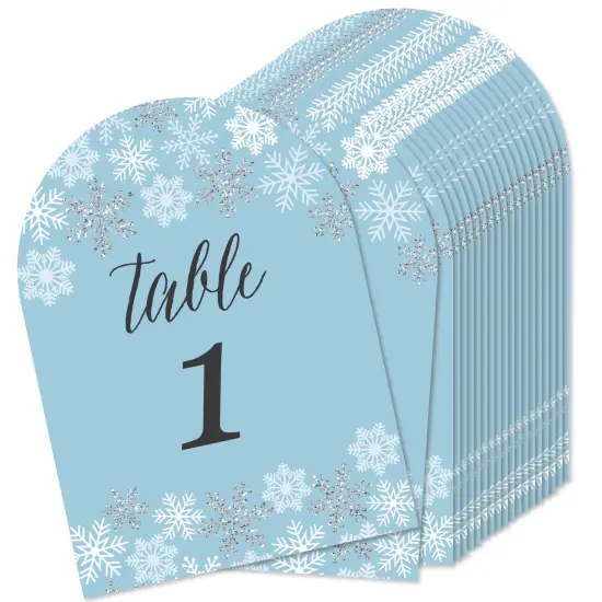Big Dot of Happiness Winter Wonderland - Snowflake Holiday Party and Winter Wedding Double-Sided 5 x 7 inches Cards - Table Numbers - 1-20 {1}