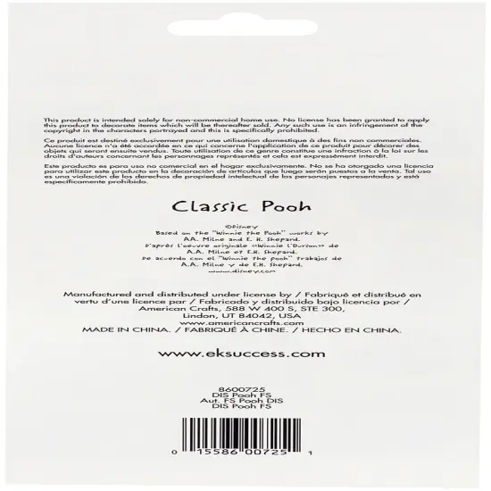 EK Success Disney Flat Stickers - Classic Pooh, 36pcs {2}