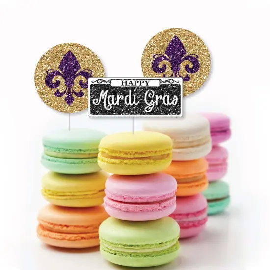 Big Dot of Happiness Mardi Gras - DIY Shaped Masquerade Party Cut-Outs - 24 Count {4}