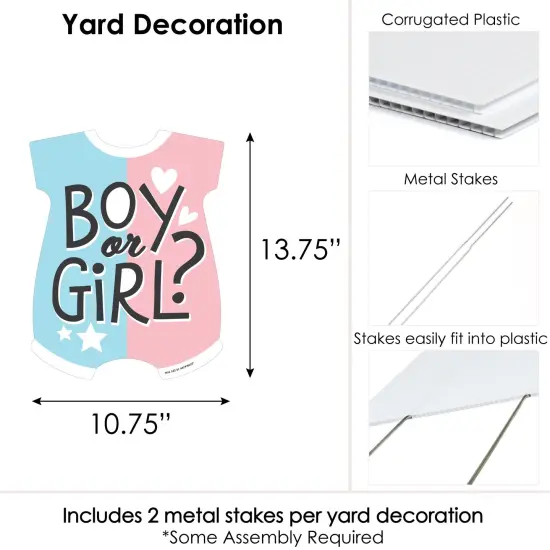 Big Dot of Happiness Baby Gender Reveal - Outdoor Lawn Sign - Team Boy or Girl Party Yard Sign - 1 Piece {7}