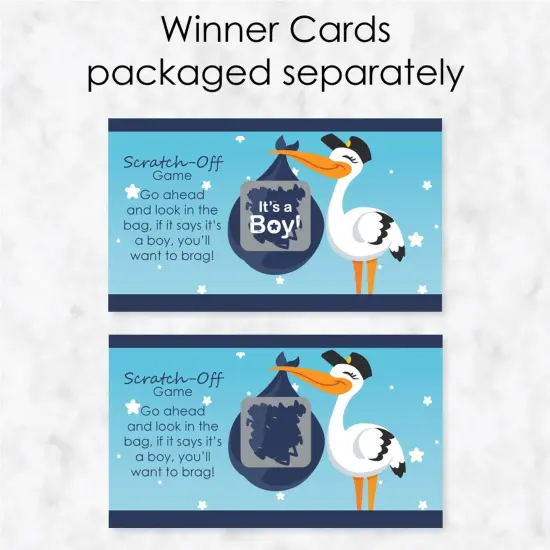Big Dot of Happiness Boy Special Delivery - Blue It's a Boy Stork Baby Shower Game Scratch Off Cards - 22 Count {4}