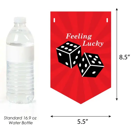 Big Dot of Happiness Las Vegas - Casino Party Bunting Banner - Party Decorations - Feeling Lucky Casino Night {3}