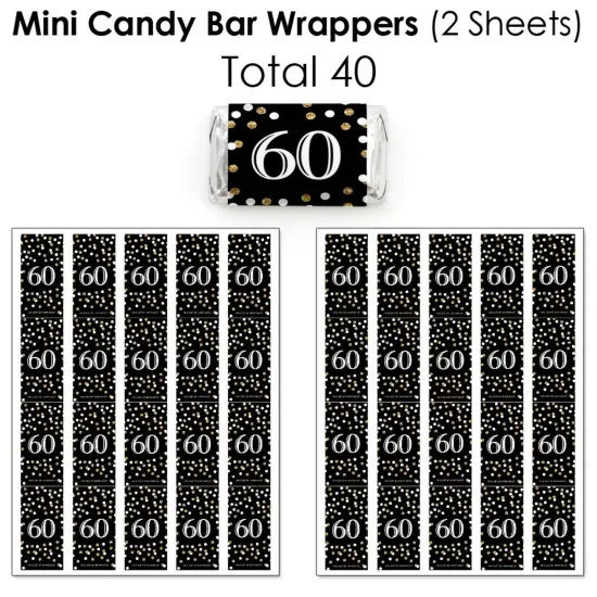 Big Dot of Happiness Adult 60th Birthday - Gold - Birthday Party Candy Favor Sticker Kit - 304 Pieces {4}