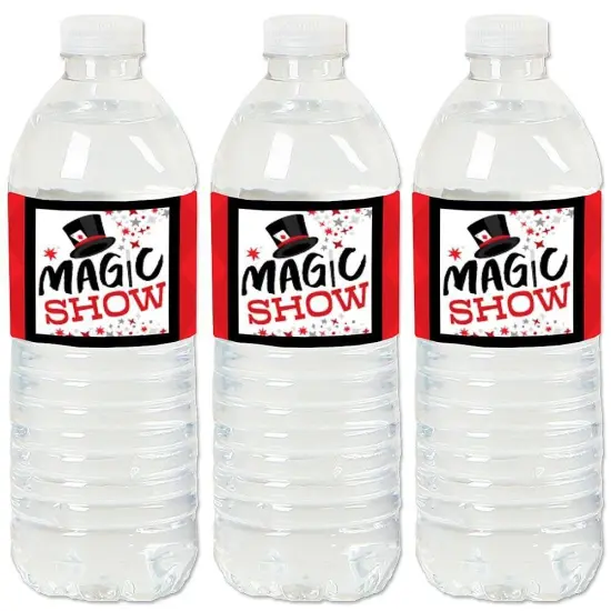 Big Dot of Happiness Ta-Da, Magic Show - Magical Birthday Party Water Bottle Sticker Labels - Set of 20 {1}