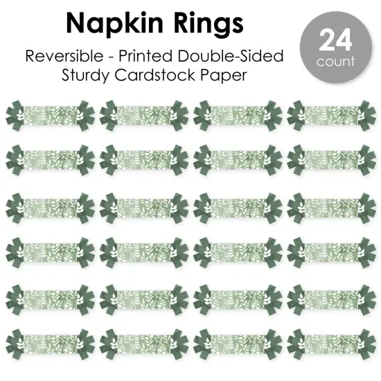 Big Dot of Happiness Boho Botanical - Greenery Party Paper Napkin Holder - Napkin Rings - Set of 24 {7}
