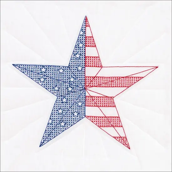 Jack Dempsey Stamped White Quilt Blocks 18"X18" 6/Pkg-American Star {2}