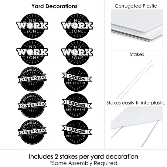 Big Dot of Happiness Happy Retirement - Lawn Decorations - Outdoor Retirement Party Yard Decorations - 10 Piece {7}