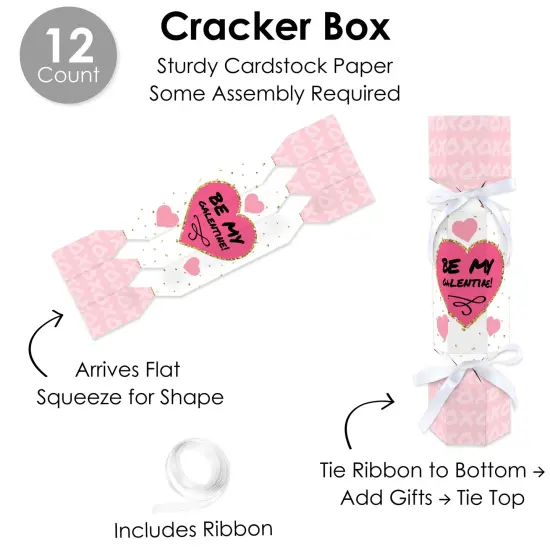 Big Dot of Happiness Be My Galentine - No Snap Galentine's & Valentine's Day Party Table Favors - DIY Cracker Boxes - Set of 12 {6}