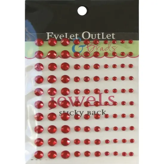 Eyelet Outlet Adhesive Jewels Multi-Size 100/Pkg-Red {1}