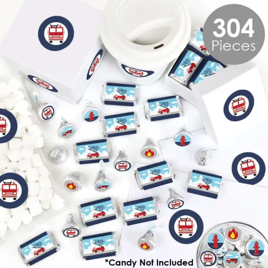 Big Dot of Happiness Fired Up Fire Truck - Firefighter Firetruck Baby Shower or Birthday Party Candy Favor Sticker Kit - 304 Pieces {3}