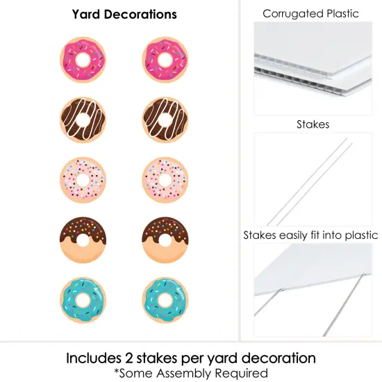 Big Dot of Happiness Donut Worry, Let's Party - Lawn Decorations - Outdoor Doughnut Party Yard Decorations - 10 Piece {7}