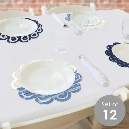 Big Dot of Happiness Ahoy - Nautical - Baby Shower or Birthday Party Round Table Decorations - Paper Chargers - Place Setting For 12 {3}