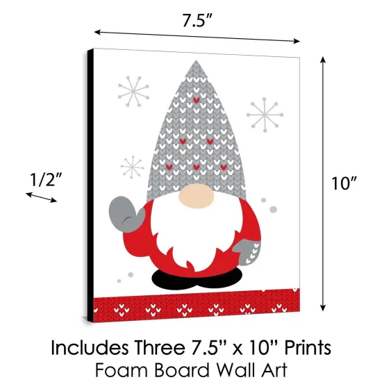 Big Dot of Happiness Christmas Gnomes - Holiday Wall Art Room Decor - 7.5 x 10 inches - Set of 3 Prints {6}