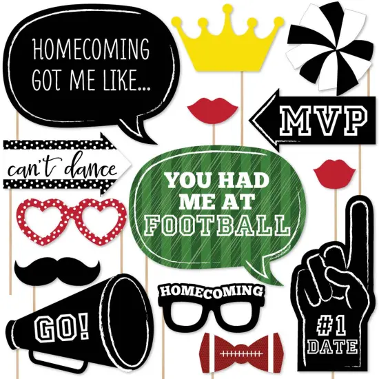 Big Dot of Happiness Homecoming - Football Themed School Dance Photo Booth Props Kit - 20 Count {1}