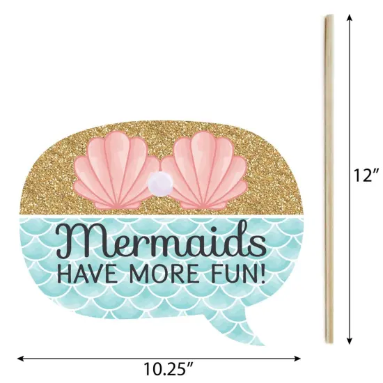 Big Dot of Happiness Funny Trading The Tail For A Veil - Mermaid Bachelorette Party or Bridal Shower Photo Booth Props Kit - 10 Piece {6}