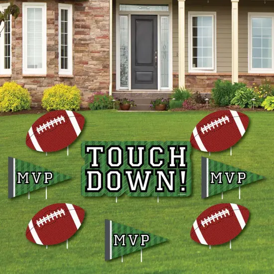 Big Dot of Happiness End Zone - Football - Yard Sign & Outdoor Lawn Decorations - Baby Shower or Birthday Party Yard Signs - Set of 8 {1}