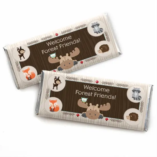 Big Dot of Happiness Woodland Creatures - Candy Bar Wrappers Baby Shower or Birthday Party Favors - Set of 24 {1}