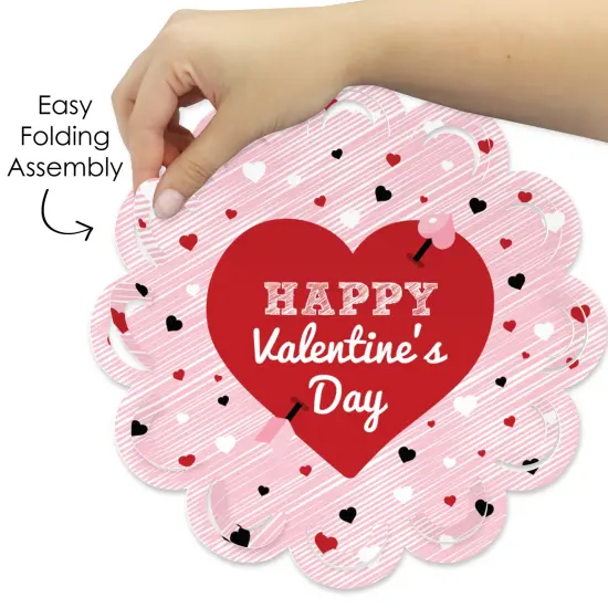 Big Dot of Happiness Conversation Hearts - Valentine&rsquo;s Day Party Round Table Decorations - Paper Chargers - Place Setting For 12 {6}