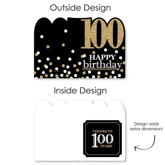 Big Dot of Happiness Adult 100th Birthday - Gold - Happy Birthday Giant Greeting Card - Big Shaped Jumborific Card {7}