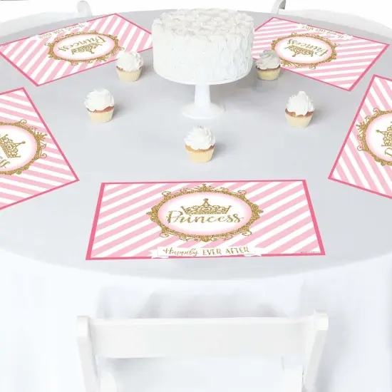 Big Dot of Happiness Little Princess Crown - Paper Pink and Gold Princess Birthday Party Coloring Sheets - Activity Placemats - Set of 16 {4}