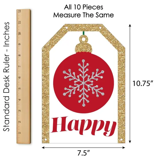 Big Dot of Happiness Ornaments - Hanging Vertical Paper Door Banners - Holiday and Christmas Party Wall Decoration Kit - Indoor Door Decor {7}