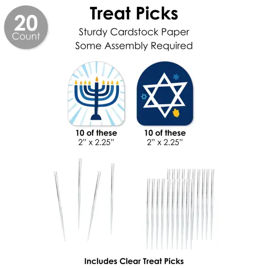 Big Dot of Happiness Hanukkah Menorah - Chanukah Holiday Party Favors and Cupcake Kit - Fabulous Favor Party Pack - 100 Pieces {7}