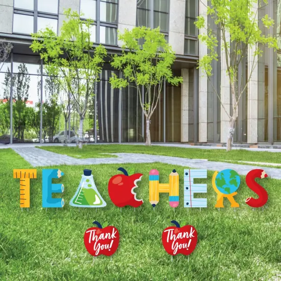 Big Dot of Happiness Thank You Teachers - Yard Sign Outdoor Lawn Decorations - Teacher Appreciation Yard Signs - Teachers {4}