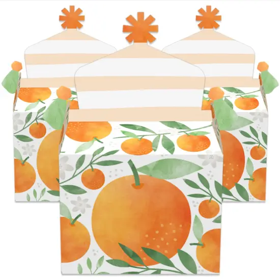 Big Dot of Happiness Little Clementine - Treat Box Party Favors - Orange Citrus Baby Shower or Birthday Party Goodie Gable Boxes - Set of 12 {3}