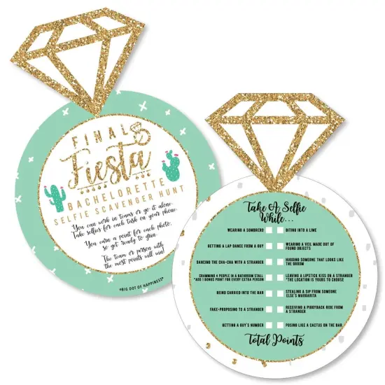 Big Dot of Happiness Final Fiesta - Selfie Scavenger Hunt - Last Fiesta Bachelorette Party Game - Set of 12 {1}