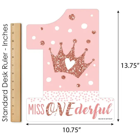 Big Dot of Happiness 1st Birthday Little Miss Onederful - Outdoor Lawn Sign - Girl First Birthday Party Yard Sign - 1 Piece {6}